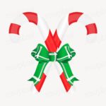 Christmas candy cane clipart, illustration